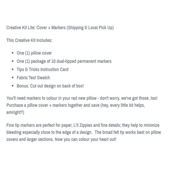 Colour Your Own Pillow Cover Kit With 10 Dual-Tipped Permanent Markers - Picture 2 of 3